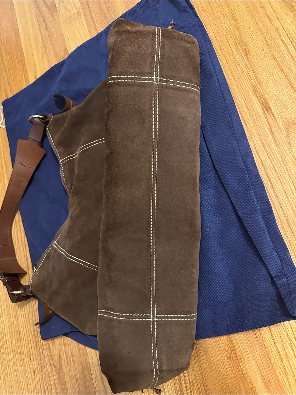 Dooney & Bourke Brown Suede Shoulder Hobo Bag - Picture 8 of 8